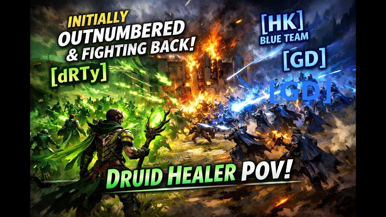 Guild Wars 2 WvW Zerg Fights ⚔️ Druid Healer POV | [dRTy] x [HK] x [GD]