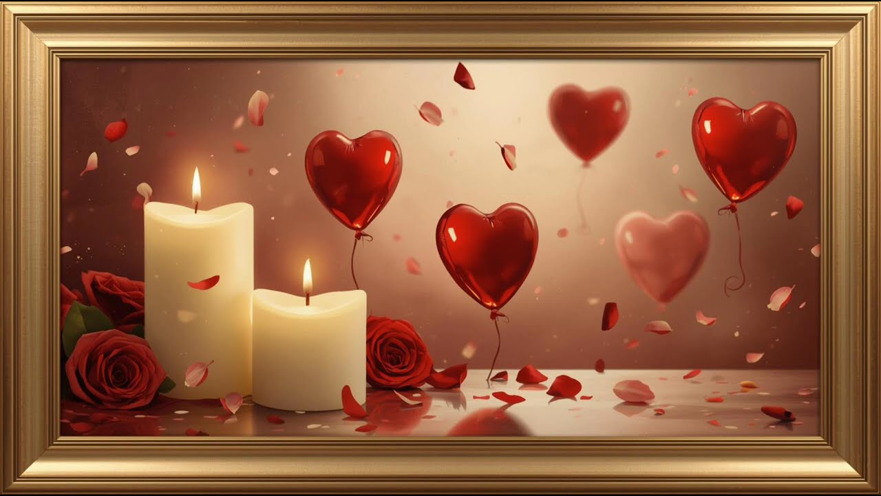 Valentine's  Day Glow 🕯| Painting Art Frame Screensaver | Full HD 1080p 