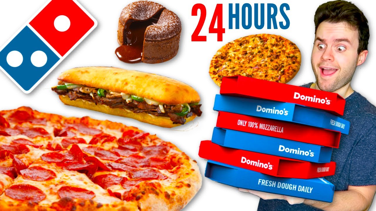 I only ate Domino's for 24 HOURS CHALLENGE!