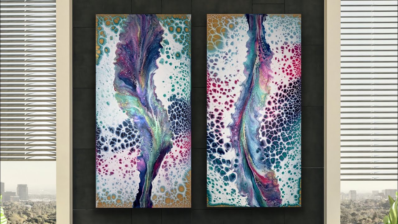 Colorful Pearls & Feathery Dutch Pour Combo | Youthful & Fun Results! | Acrylic Pour Tutorial