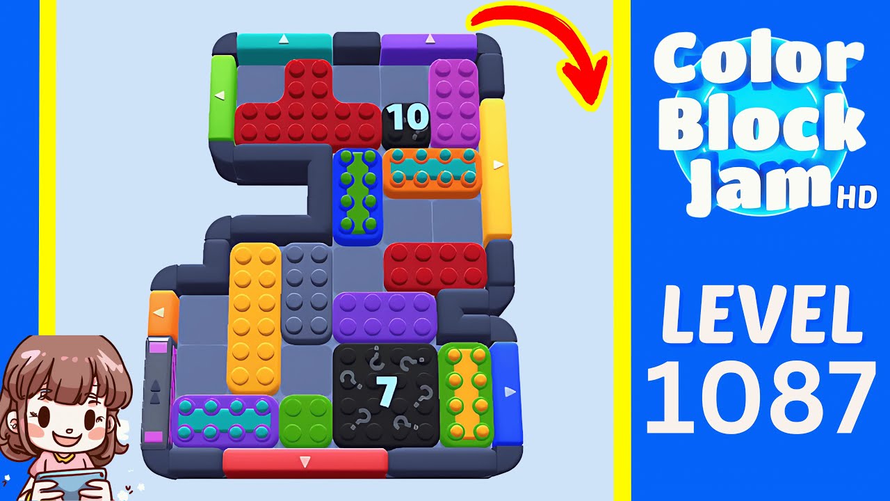 Color Block Jam Level 1087 Solution Walkthrough