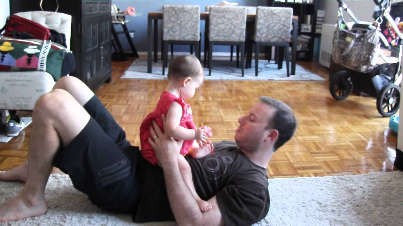 daddy and baby playing