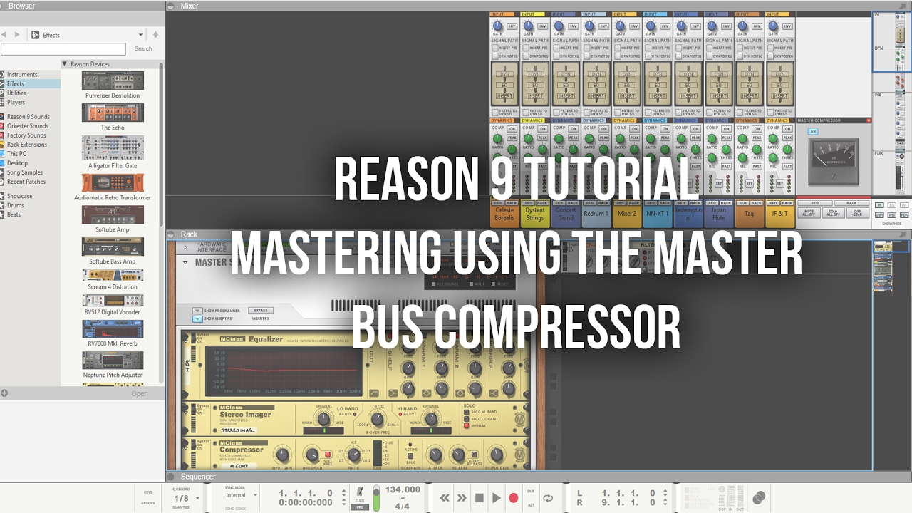 Reason 9 Tutorial (Mastering using the Master Bus Compressor)
