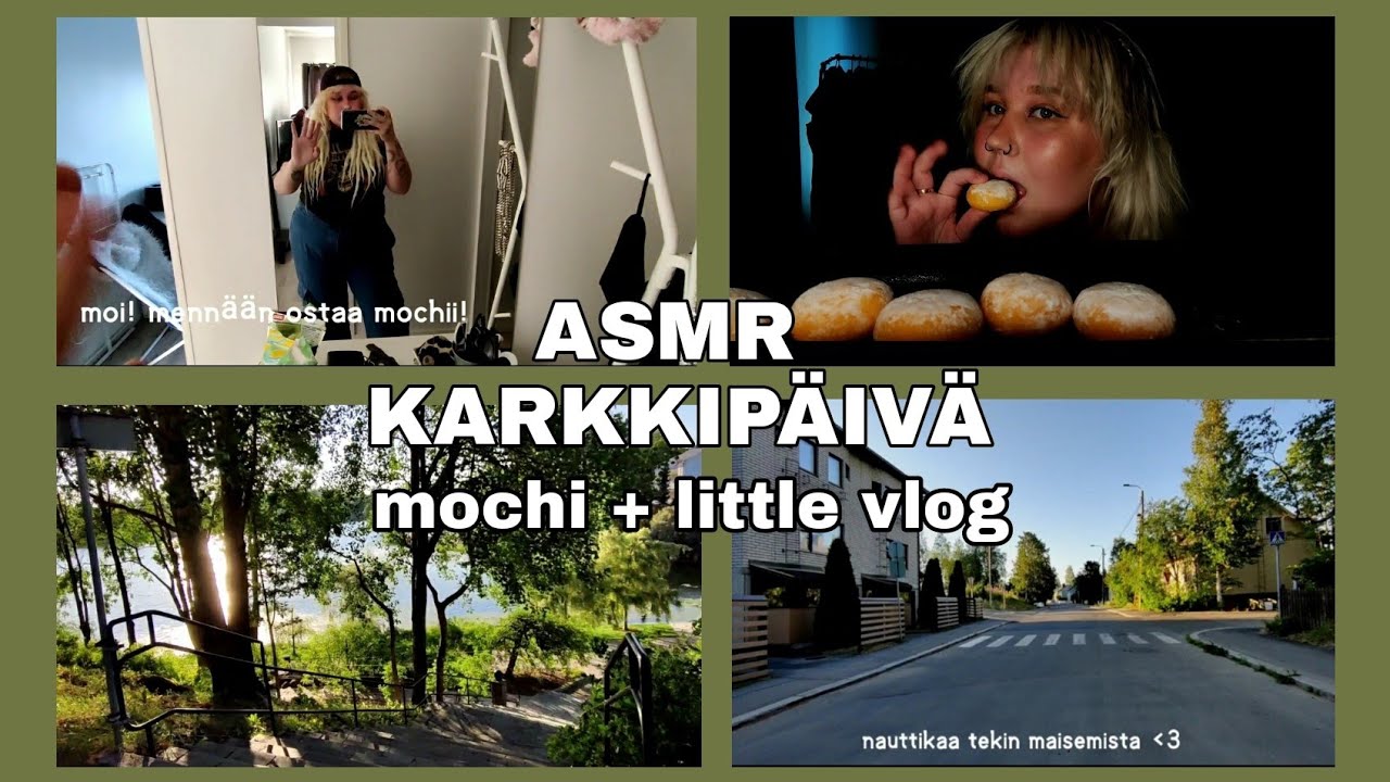 ASMR suomi - mochi 🍡 + pikku vlogi | satisfying eating sounds