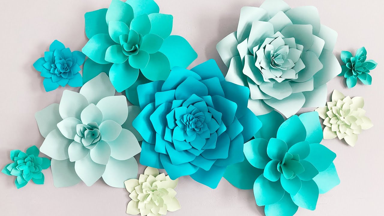Paper Flower Succulents 2020 | Paper Succulents Backdrop Tutorial | Two designs from one template