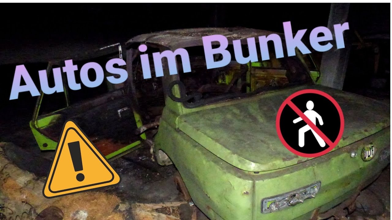 NVA Munitionslager im Wald / Autos im Bunker