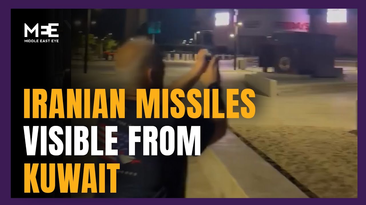 Iran retaliatory missile strikes on Israel visible from Kuwait