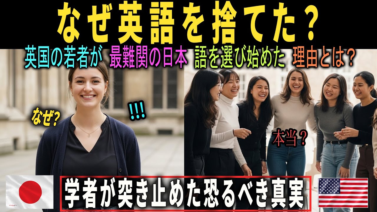 【海外感動エピソード】【衝撃】イギリスで異常事態。若者が英語を捨て、世界で最も難解な言語「日本語」を選び始めた…。ある英国人学者が突き止めた、恐るべき理由とは。