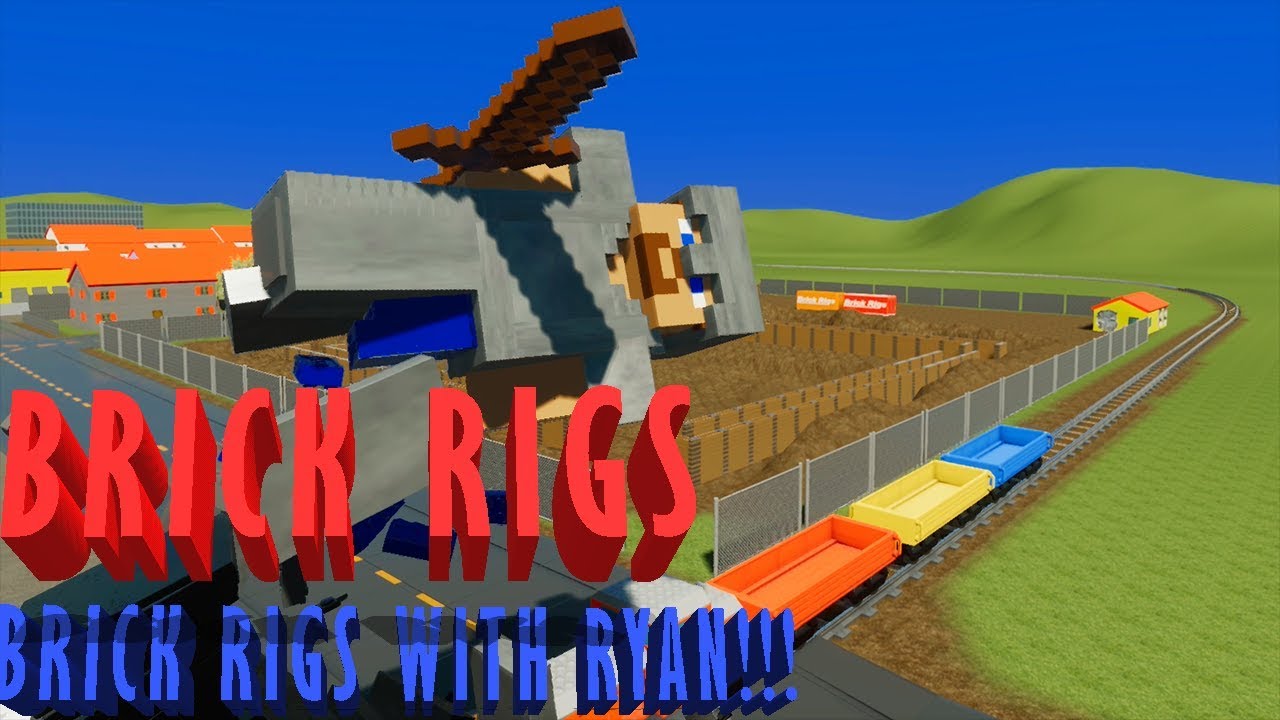 Minecraft Steve, Cars & Dump Trucks  vs Unstoppable Train - Brick Rigs