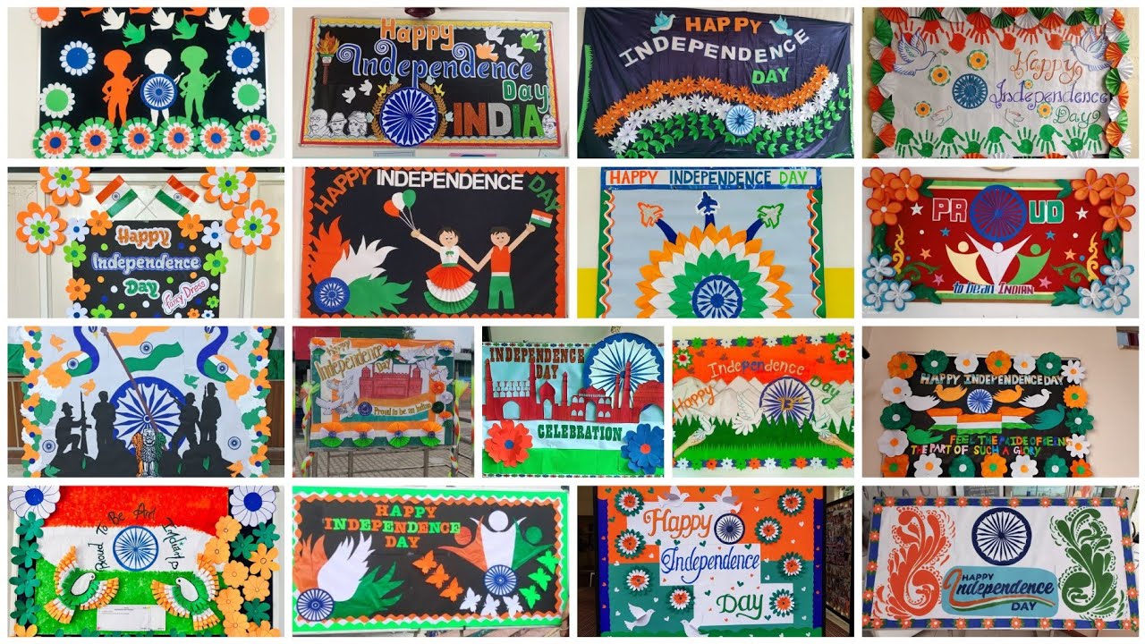 Independence Day board decoration idea💫 #independenceday #tricolor #15august #boarddecoration #decor