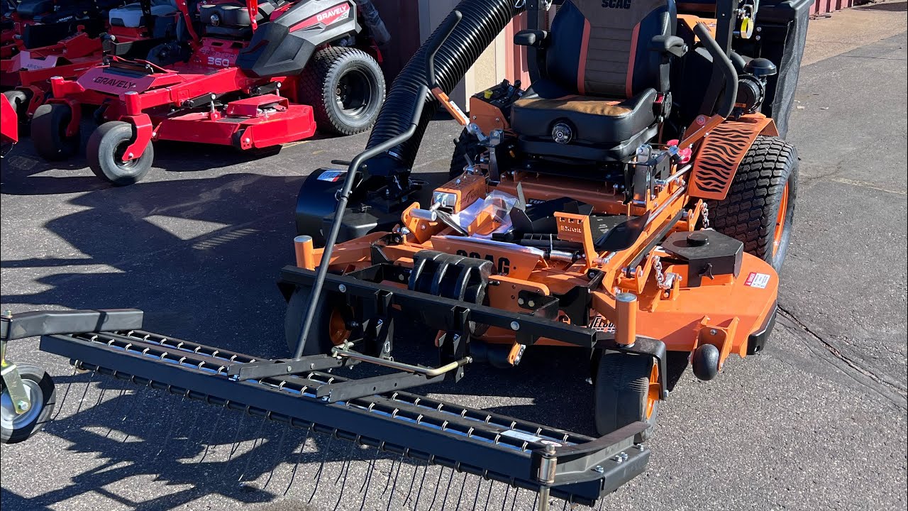Jrco Tine Rake Dethatcher install on a Scag Turf Tiger ll Zero Turn Lawn Mower