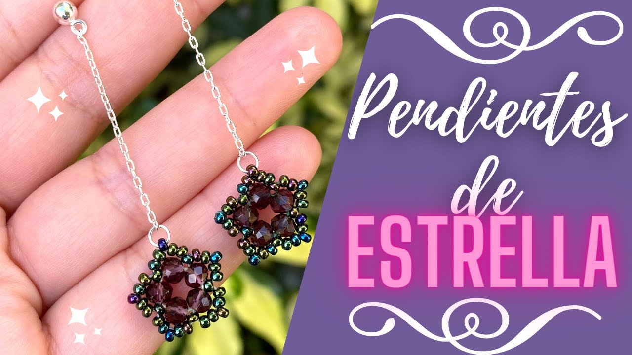 PENDIENTES con MOSTACILLAS y cuentas facetadas