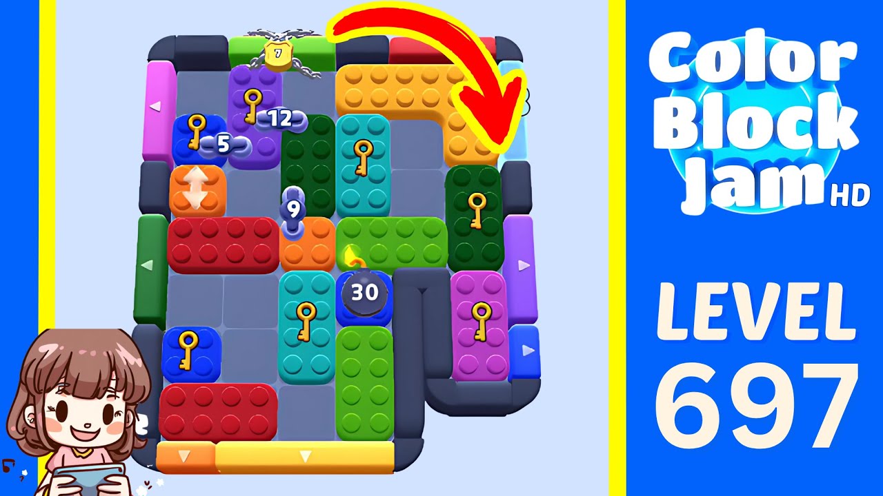 Color Block Jam Level 697 Solution Walkthrough