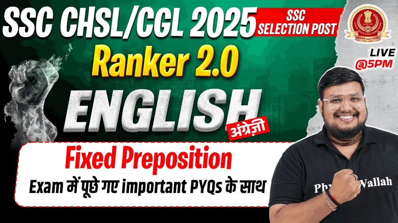 SSC CHSL English 2025 | Fixed Preposition | SSC CGL English Class | By Bhragu Sir