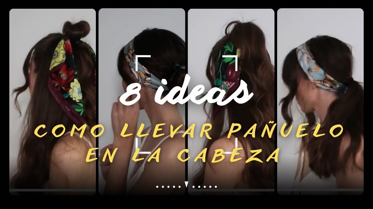 Como llevar PAÑUELO en la Cabeza en 2023. 8 ideas en 3,5 minutos!