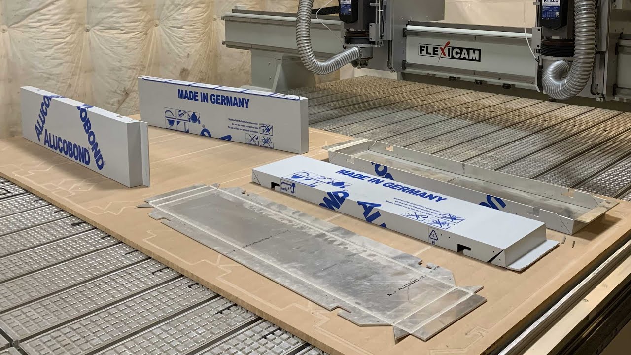 FlexiCAM Stealth 2560 Dual Carriage CNC router machining Alucobond A2 ACM