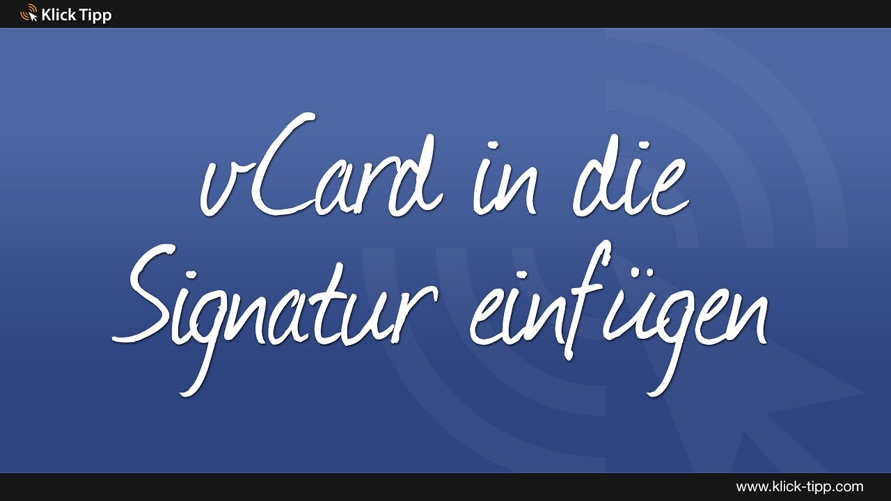 vCard in die Signatur einfügen