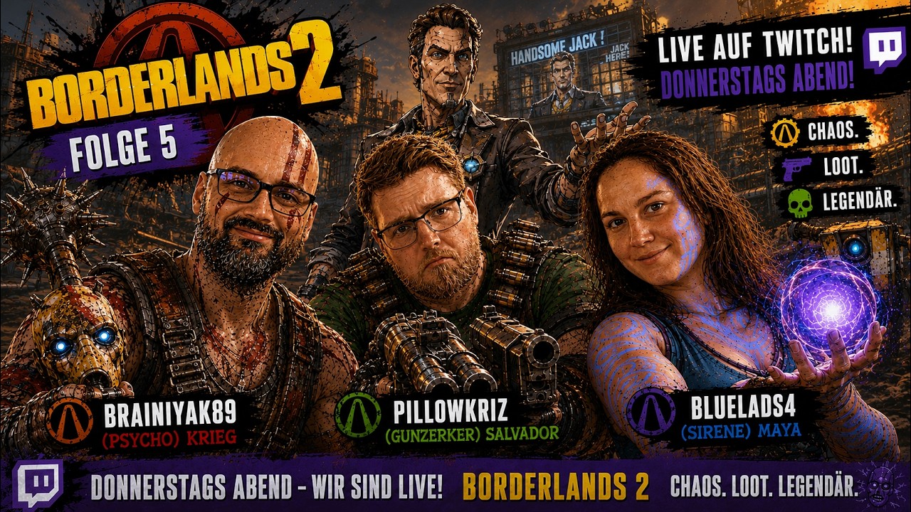 Borderlands 2 | 3er-Koop Vault Hunter Action mit BrainiYak89, Pillowkriz & Bluelads4 🎮#Folge5