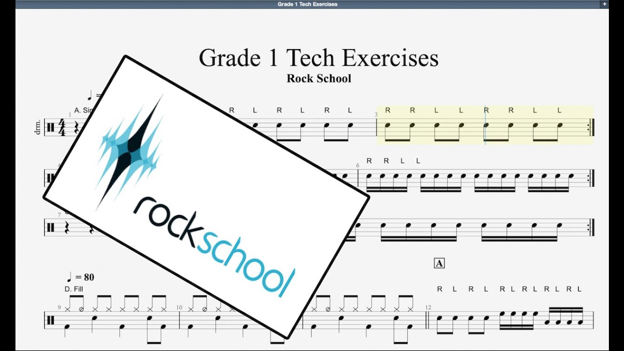 Technical Exercises (No Drums) Rockschool Grade 1 Drums