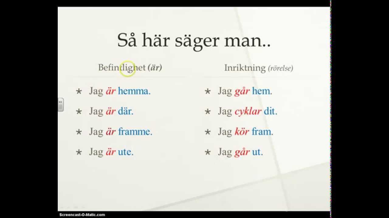 Adverb på svenska-svenska