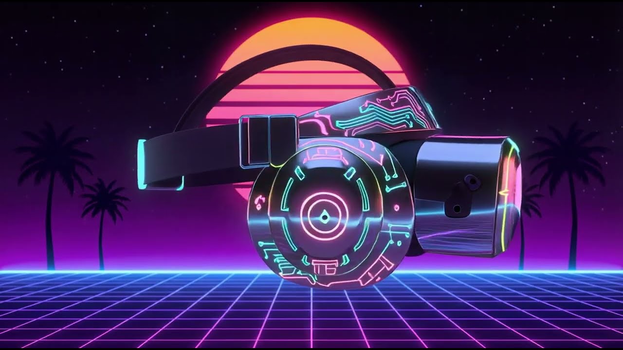 Synthwave VR Headset Background Video | 4K Seamless Loop | Screensaver | Vaporwave Palette