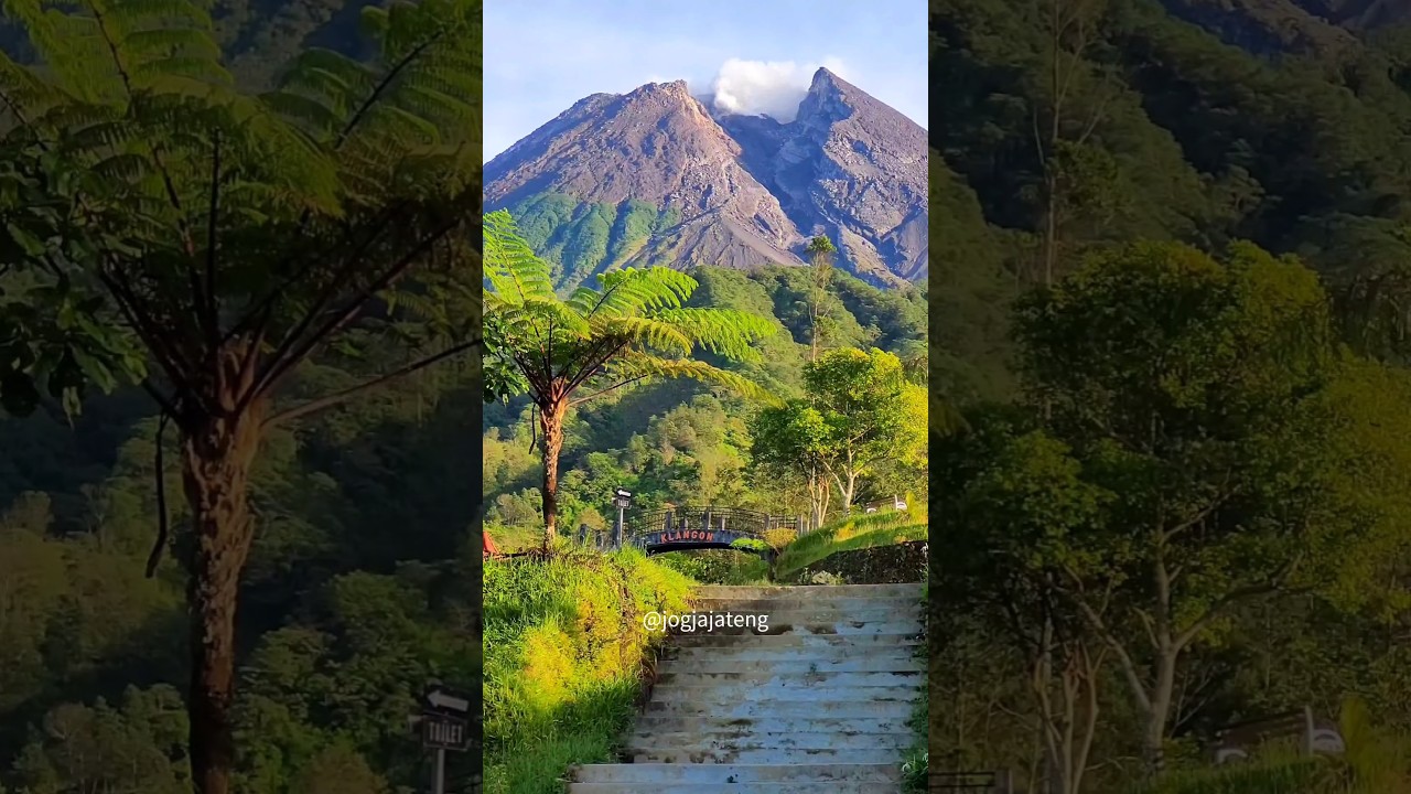 Gunung Merapi gagah dari dekat, cuaca cerah dari Klangon, Cangkringan, Sleman #wisatajogja #jogja