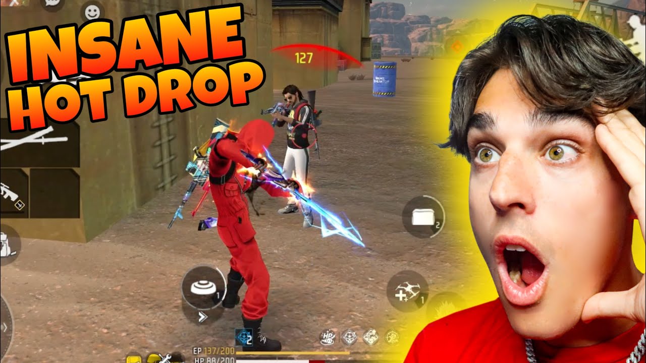 The CRAZIEST Hot Drop EVER - Free Fire English Gameplay