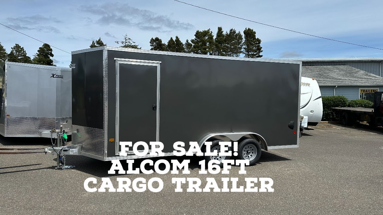 (SOLD) Alcom Xpress 7.5 X 16 V-Nose Aluminum Cargo trailer