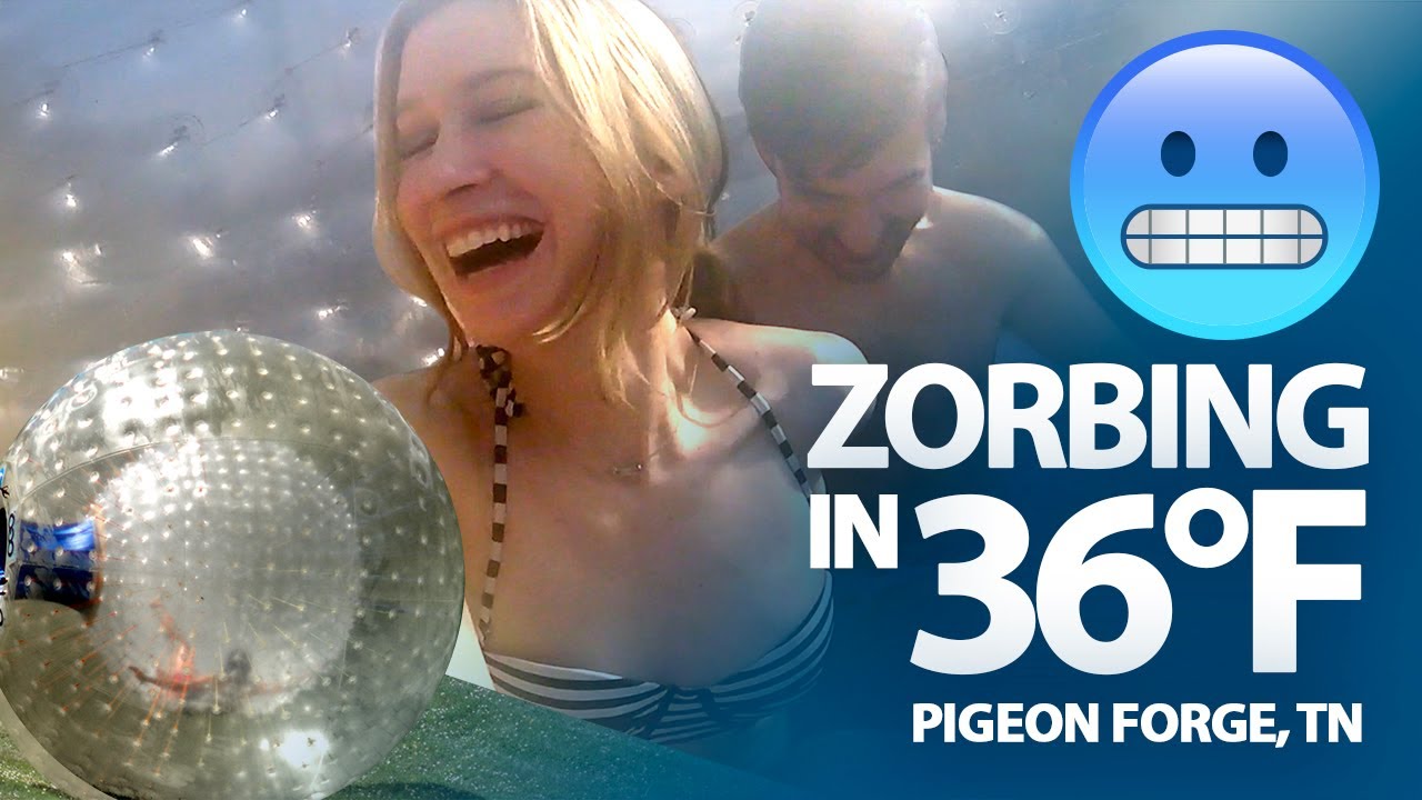 Zorbing in 36 degrees at Outdoor Gravity Park in Pigeon Forge TN