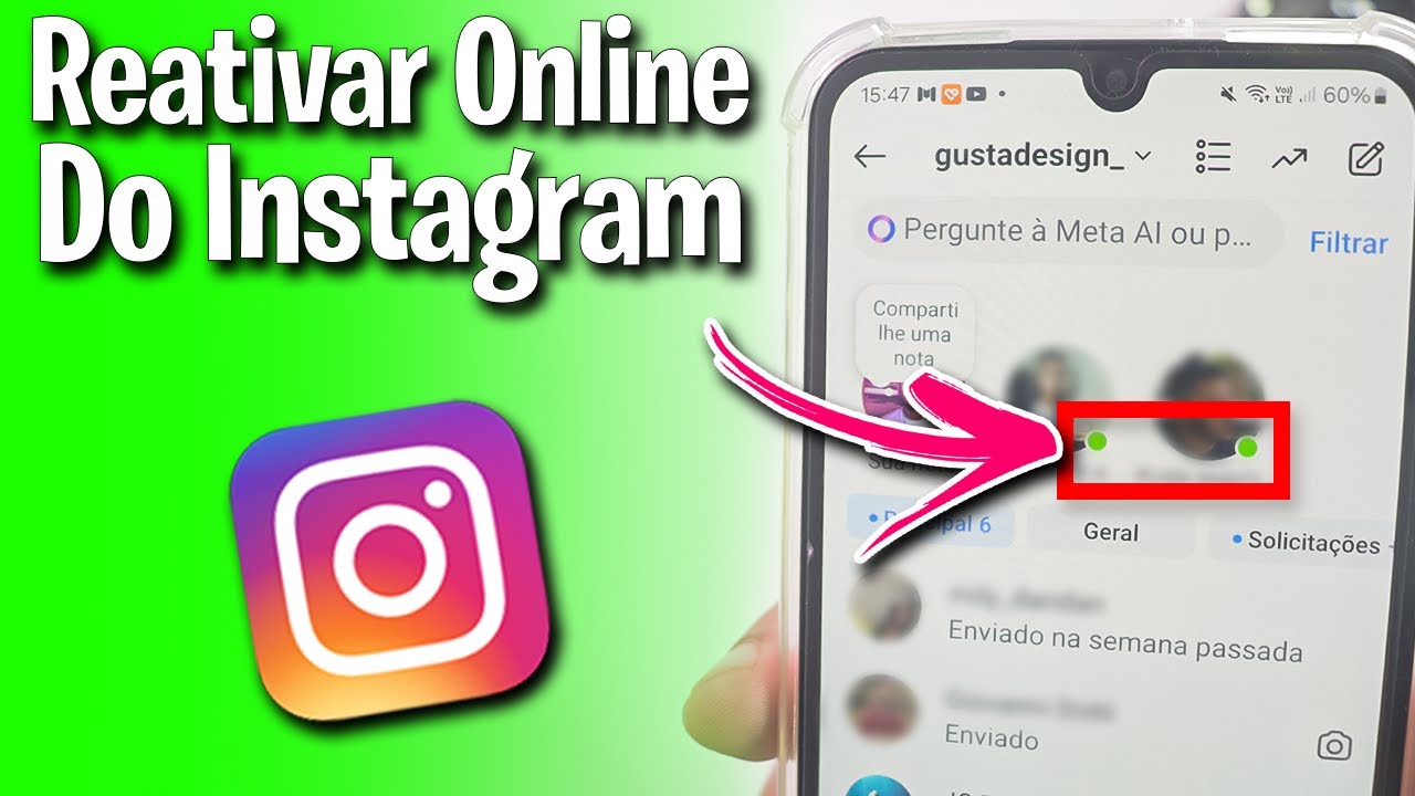 Como ATIVAR ou REATIVAR o ONLINE do INSTAGRAM ✅