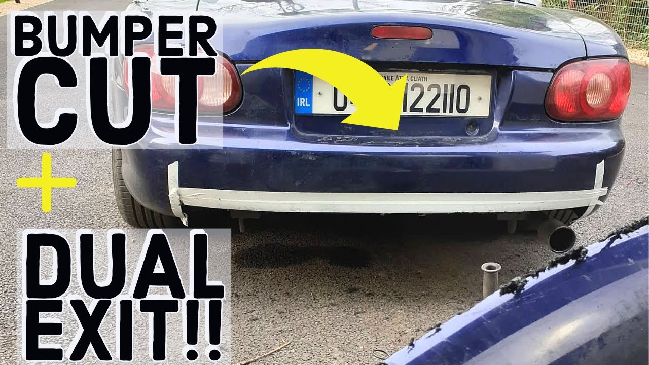Mx5 Bumper Cut + Dual Exit Exhaust Install!