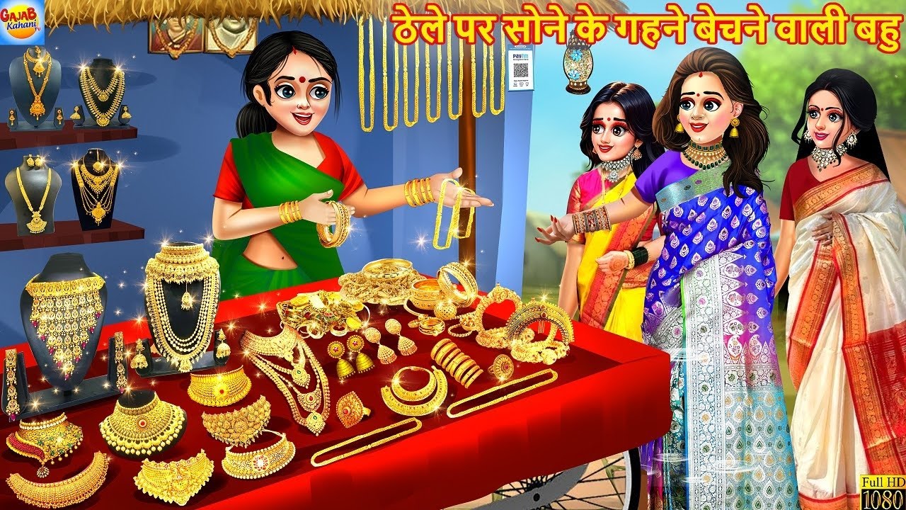 ठेले पर सोने के गहने बेचने वाली बहु | Saas Bahu | Hindi Kahani | Cartoon Video | Moral Stories