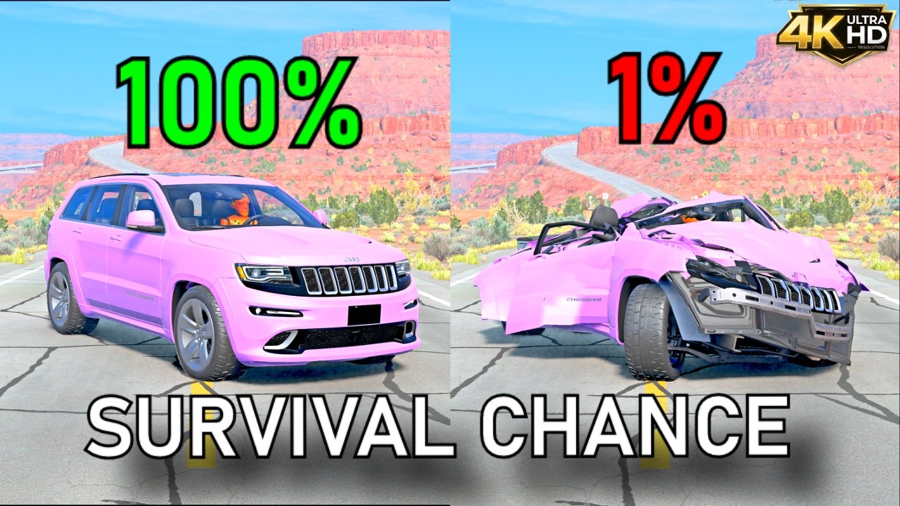 BeamNG.drive Survival Chance (Dummies) &mdash; Brutal High-Speed Crashes #4K №26