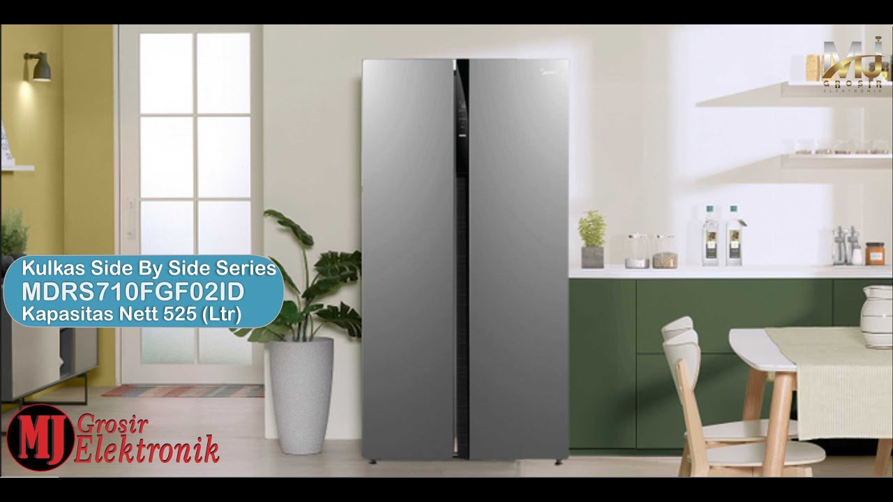Kulkas Side By Side Midea Dua Pintu II Kulkas Inverter Quattro