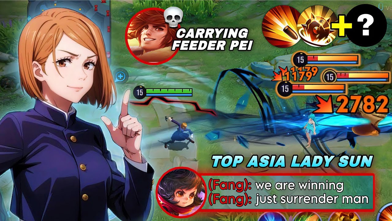 TOP ASIA LADY SUN CARRYING FEEDER PEI JUNGLE IN RANK GAME WITH MING 😎👍🏻 | LADY SUN BUILD & ARCANA