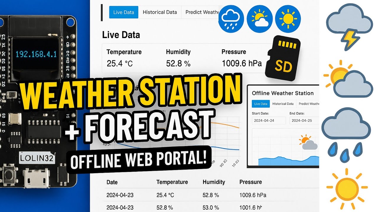 Ultimate IoT Weather Station with OLED Display, Graph & Forecast | ESP32 + BME280 + SD Logging
