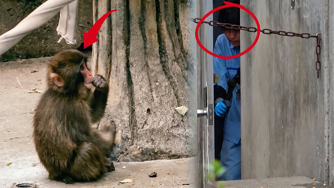 Punch update today: Zookeeper secretly watches Punch through an ajar door, worried for poor Punch