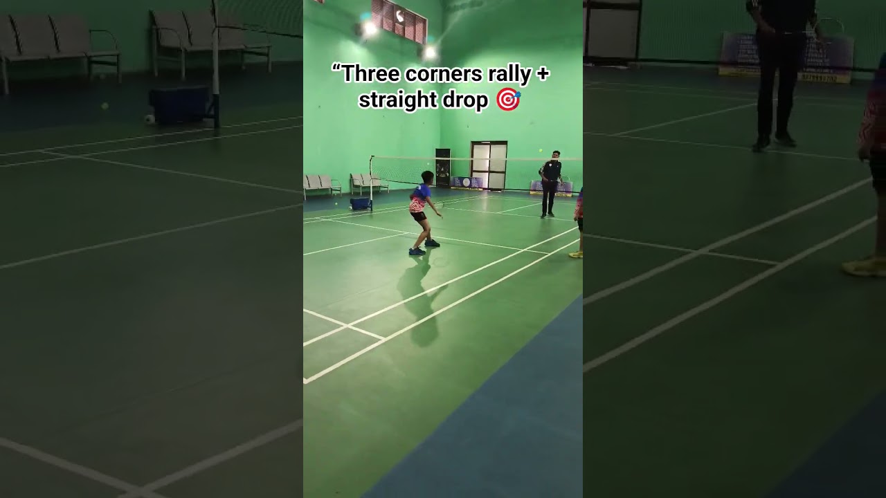 “Three corners rally + straight drop 🎯 practice se  consistency.Control confidence aa jayega 🏸🔥”