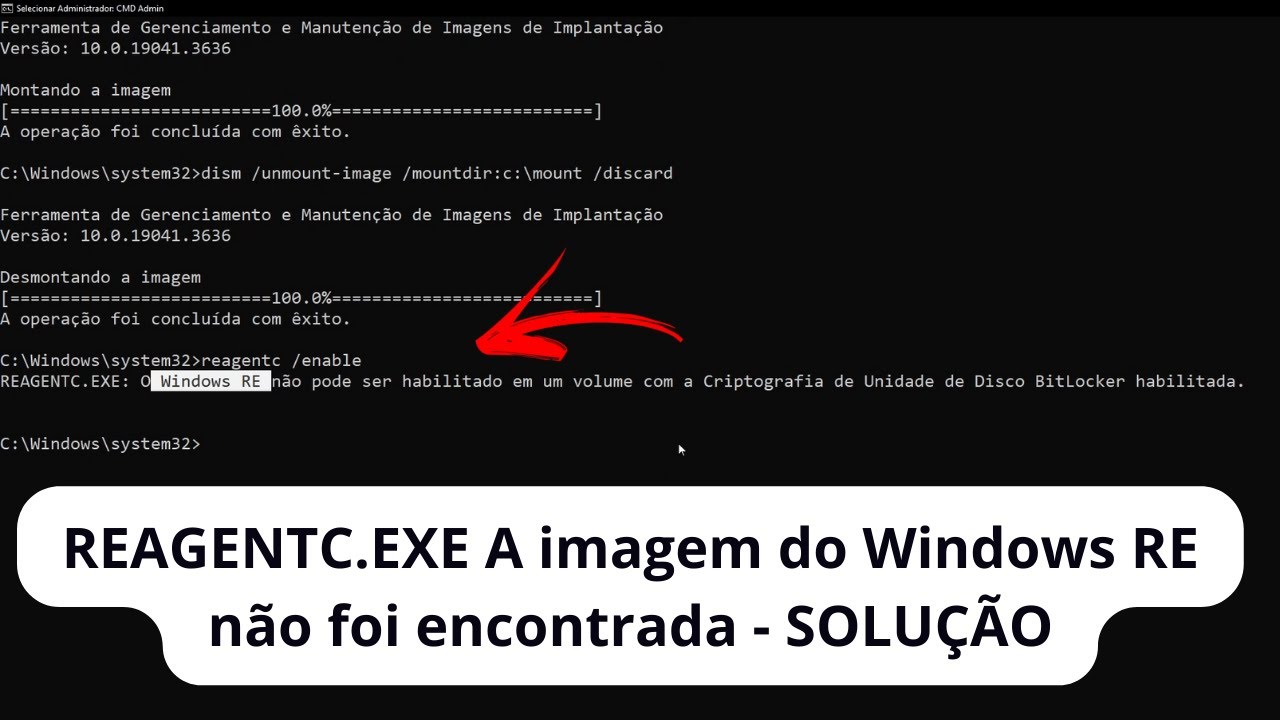 Corrigir REAGENTC.EXE A imagem do Windows RE não foi encontrada | Recriar Partição de Recuperação