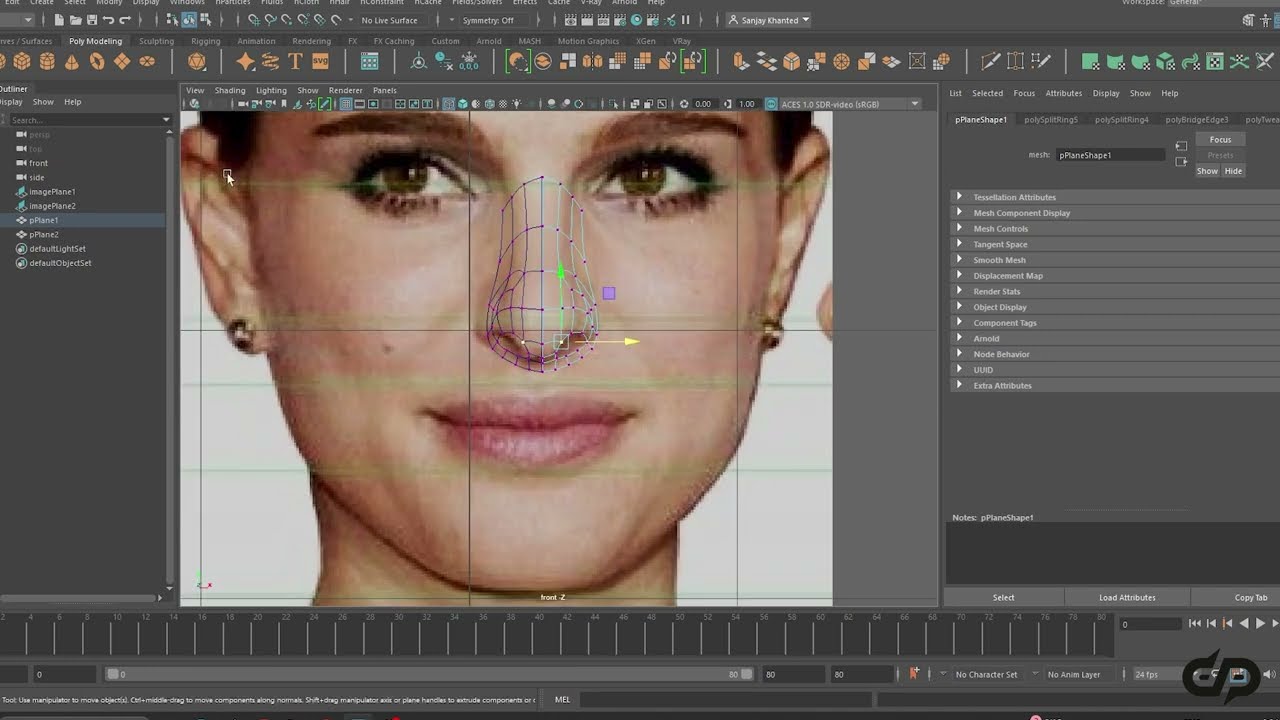 Maya Tutorial | Face Modelling | Nose and lips Modelling Easy Process