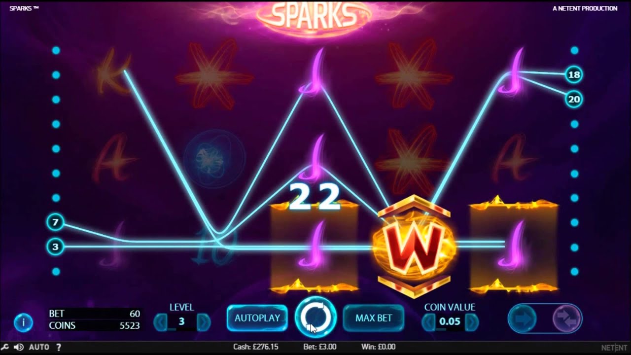 NetEnt Sparks Video Slot - Wild Symbol Bonuses