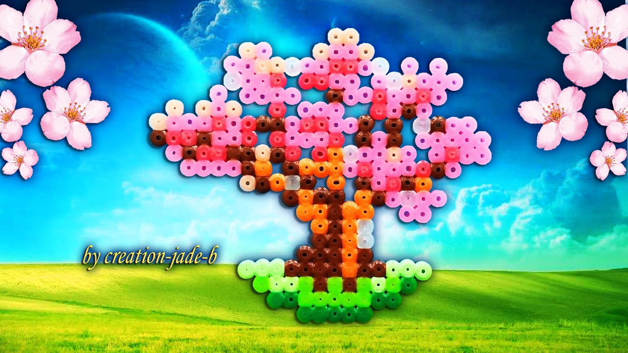 🌸🌳 Tuto Perles à repasser (Hama) - Cerisier du Japon (Arbre Sakura) ! 🍃