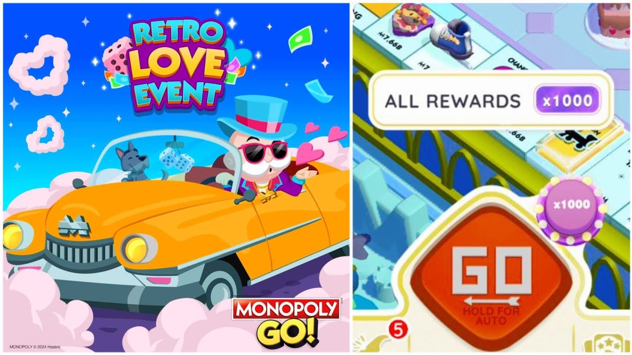 Monopoly Go: 1000x High Rolls - Retro Love Event Gameplay #monopolygo