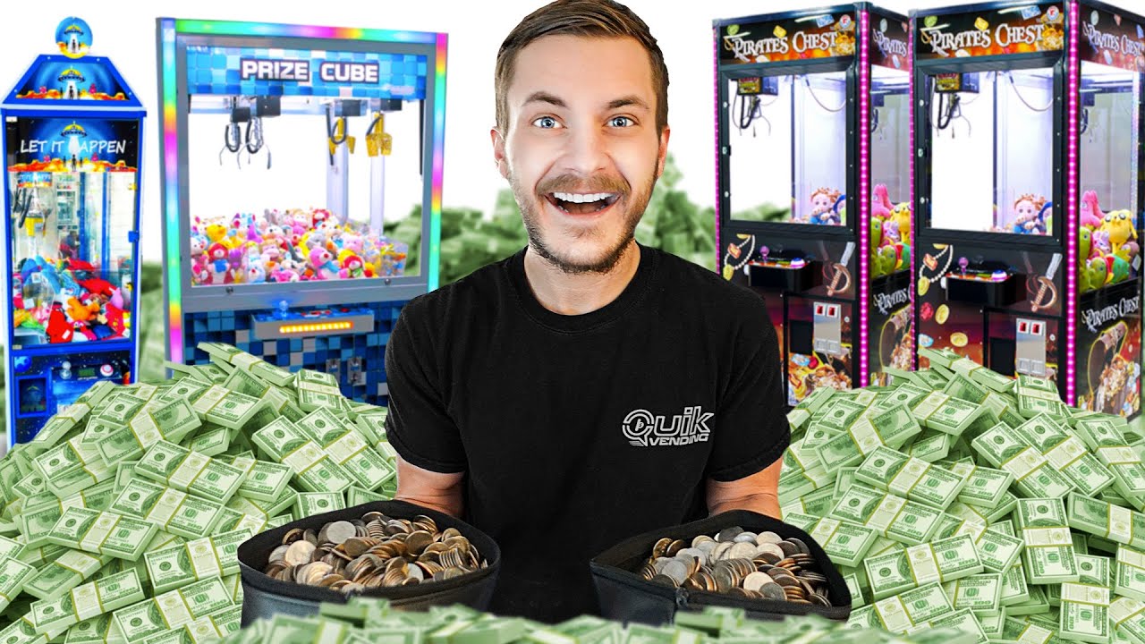 Collecting Money From Our CLAW MACHINES After TWO WEEKS!