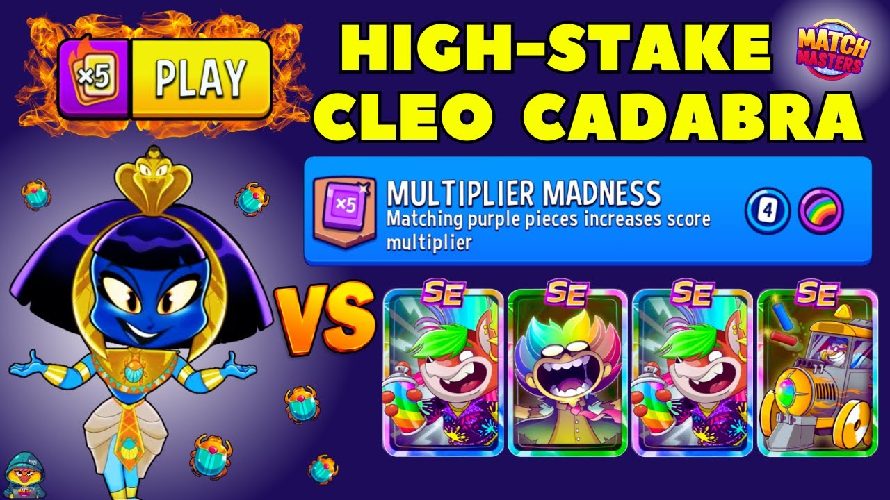 MULTIPLIED x5 HIGH-STAKE CLEO CADABRA PLAY | Match Masters Multiplier Madness + Rainbow