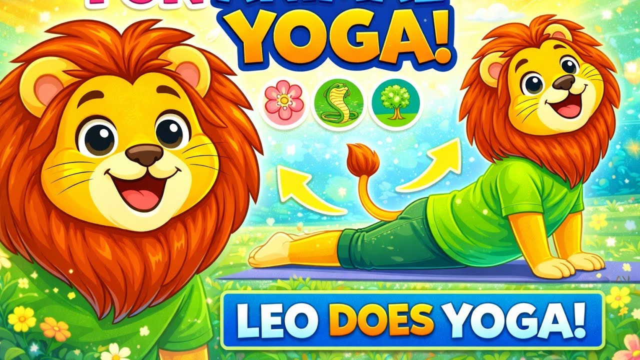 Animal Yoga for Kids 🧘‍♂️ | Fun & Calm Yoga with Lion Leo