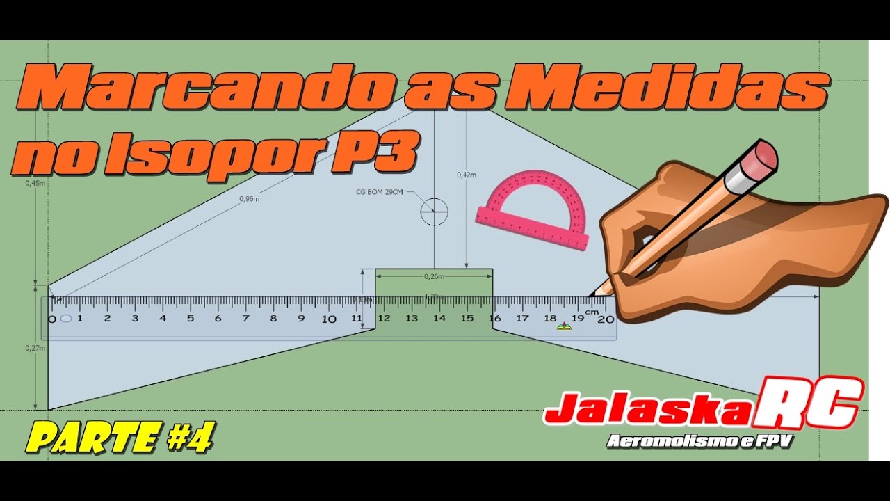 Como Construir Uma Asa Zagi Parte #4 (Marcando as Medidas no Isopor P3)