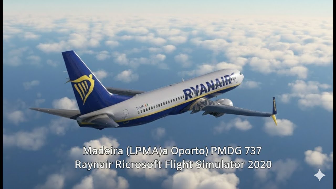 Madeira(LPMA)-Oporto(LPPR) Ryanair B737-800 MAX Microsoft fligt simulator 2020