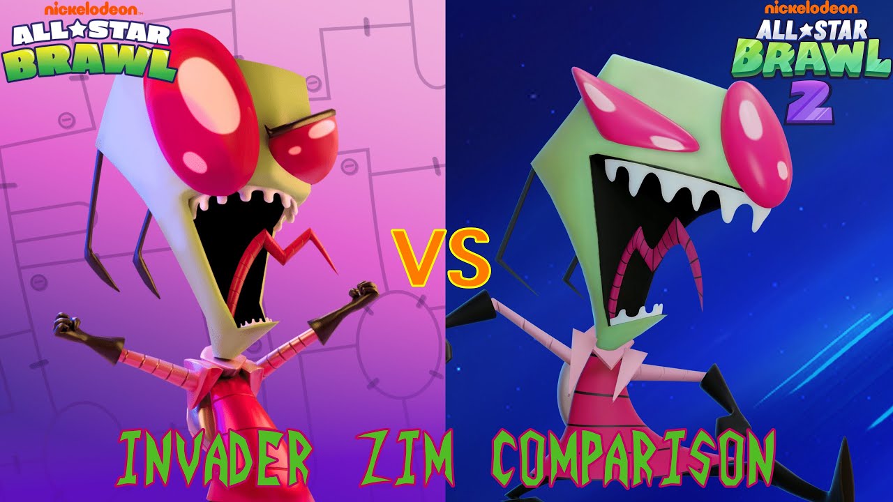 Nickelodeon All Star Brawl VS. Nickelodeon All Star Brawl 2: Invader Zim Comparison