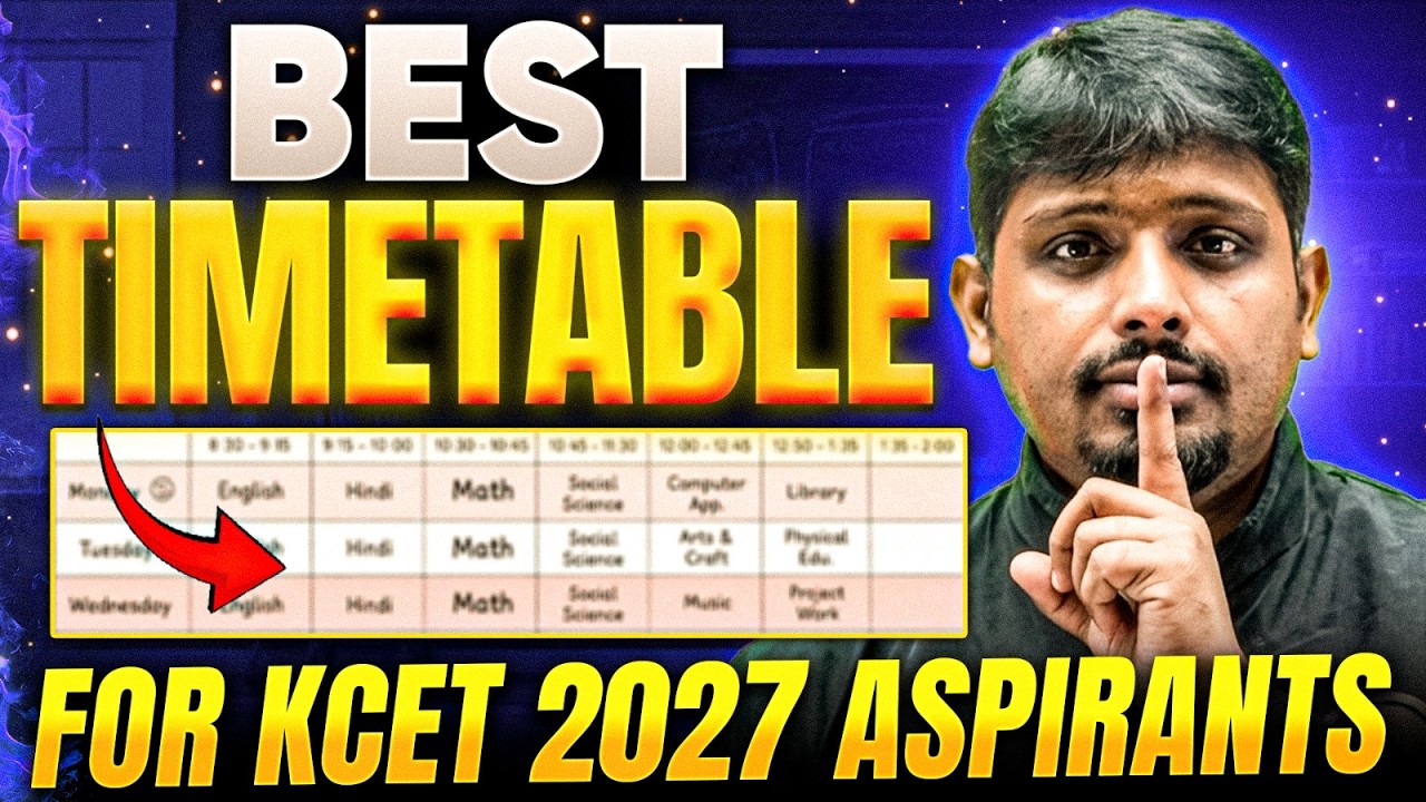 Best Timetable for KCET 2027 Aspirants 🔥 | Study Smart & Crack KCET with Discipline 🚀 #6YEARSOFPW